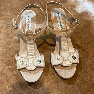Manolo wooden heels